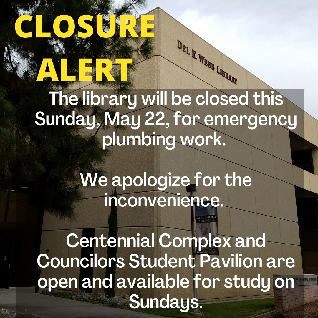 The library will be closed this Sunday, May 22
