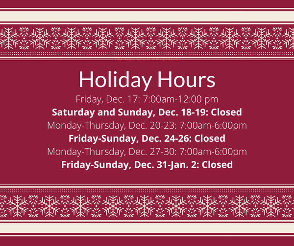 Library's Holiday Hours