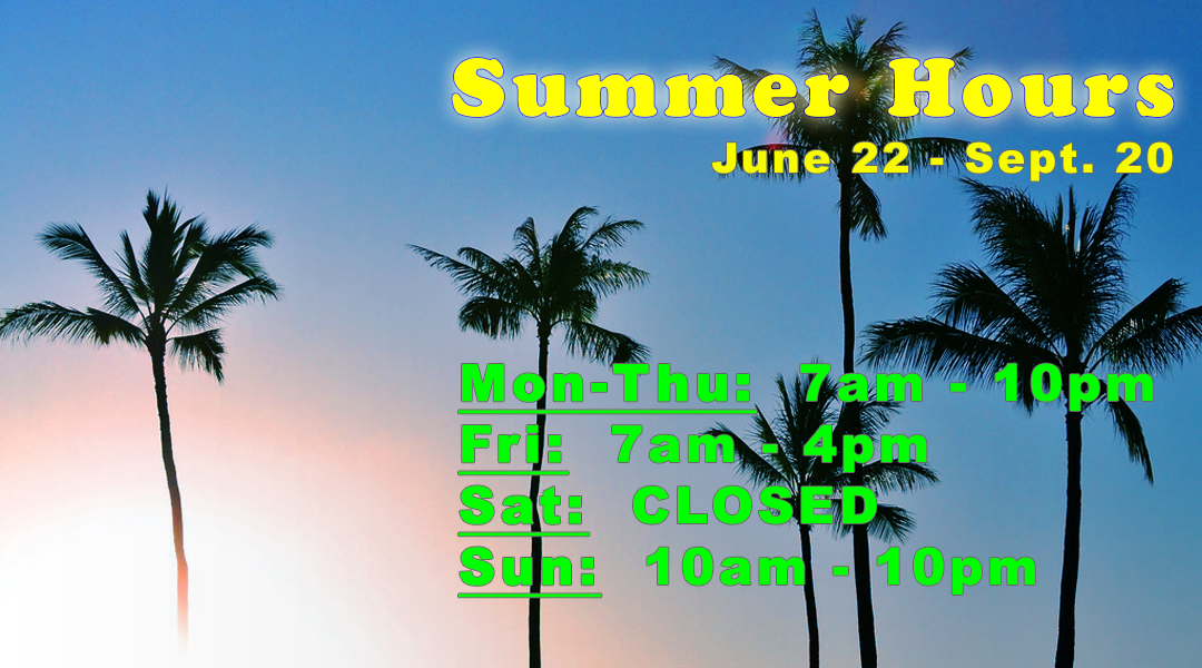 Summer hours 2026