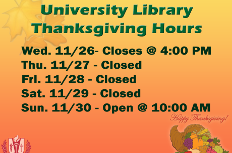 Thanksgiving Scheduled hours