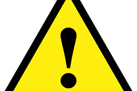 yellow warning triangle with an exclamation point