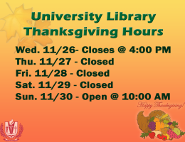 Thanksgiving Scheduled hours