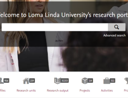 Faculty Reseach screenshot showing the search bar and current research related data