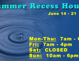 Summer recess hours