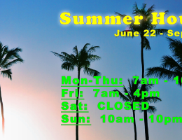 Summer hours 2026