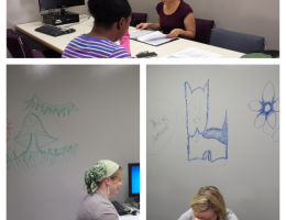 images of students in the new study rooms