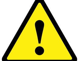 yellow warning triangle with an exclamation point
